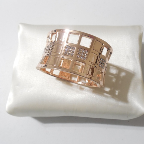 INC Rose Gold Tone Hinged Cuff Bracelet - Picture 2 of 4